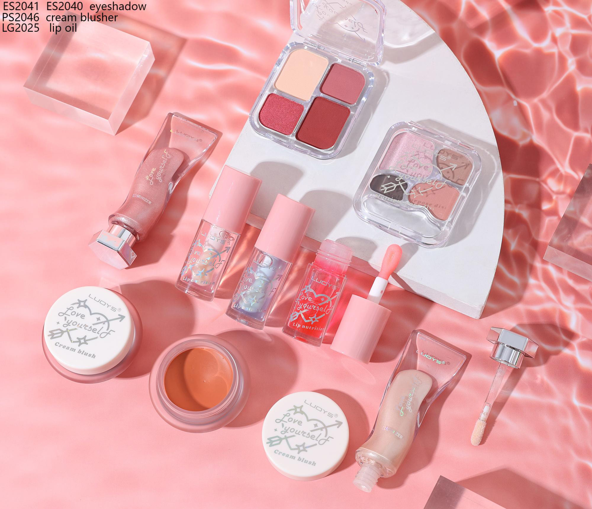 ES2041 ES2040 eyeshadow PS2046 cream blusher LG2025 lip oil