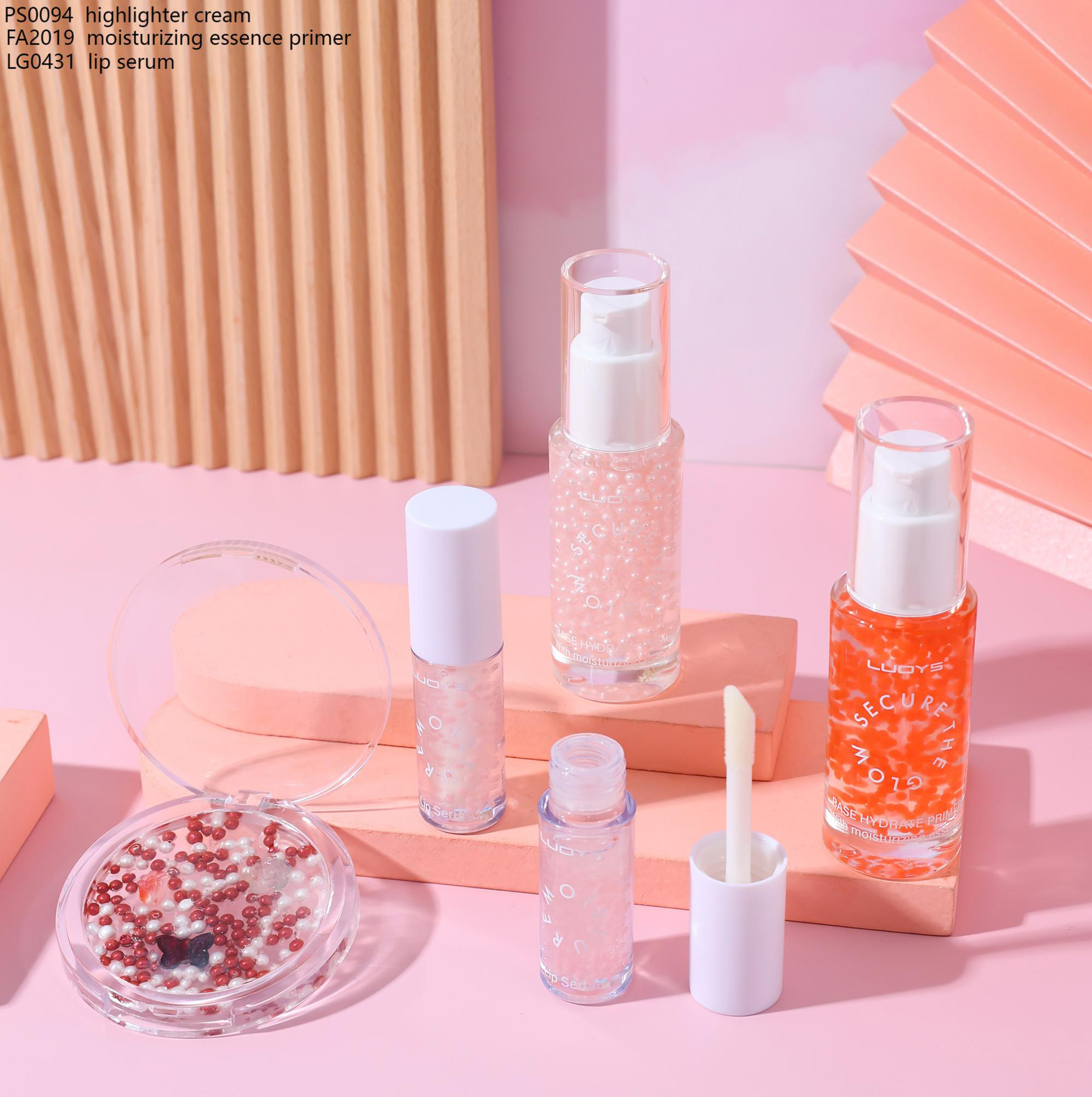PS0094 highlighter cream FA2019 moisturizing essence primer LG0431 lip serum