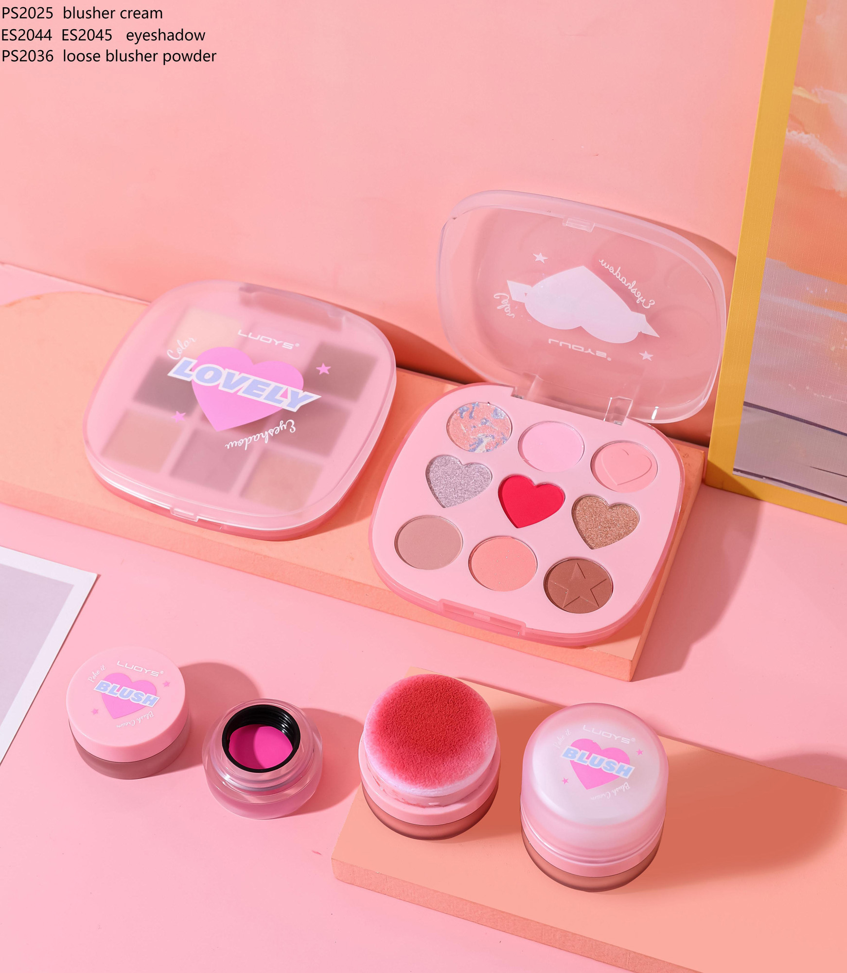 PS2025 blusher cream ES2044 ES2045 eyeshadow PS2036 loose blusher powder