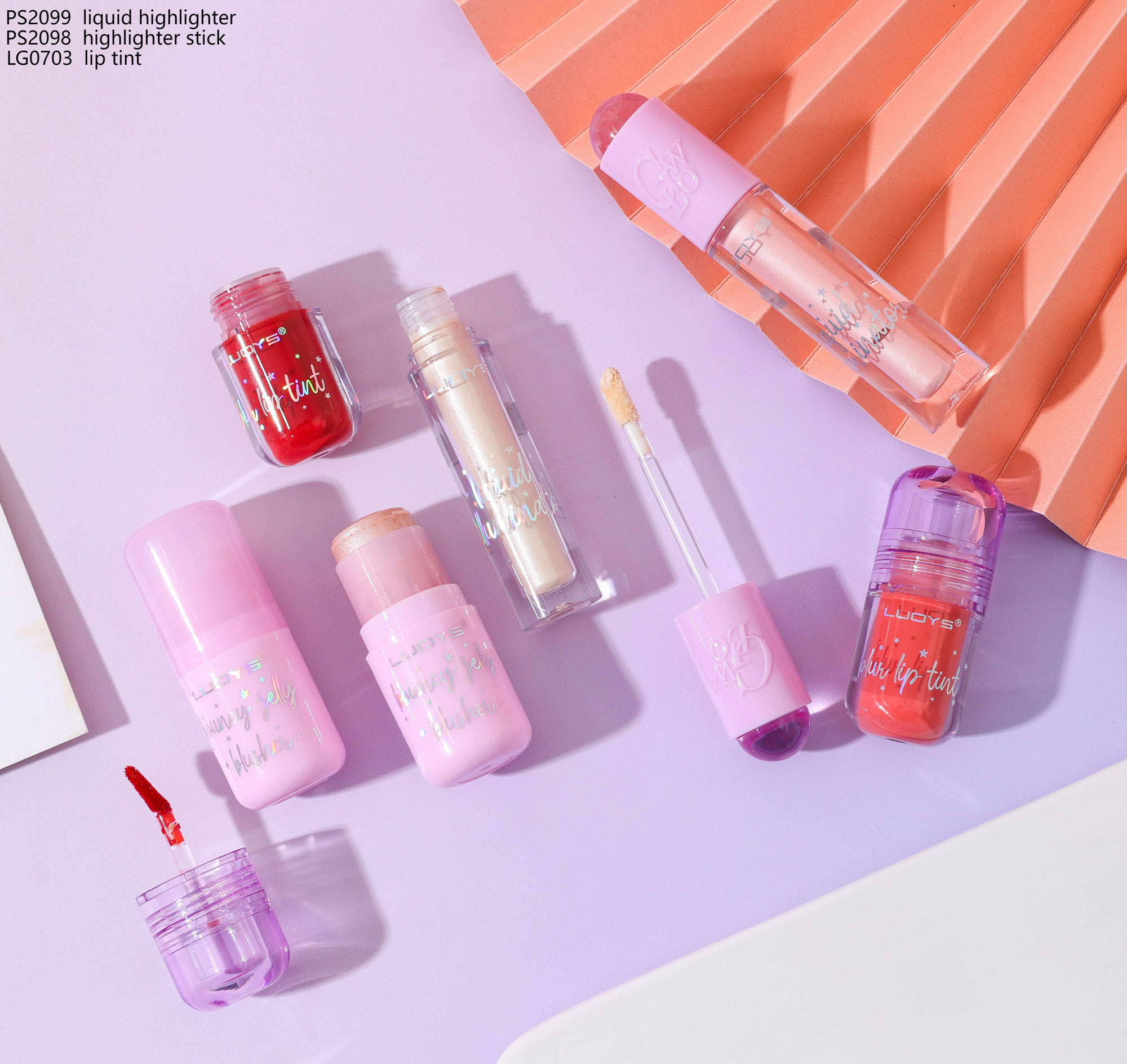 PS2099 liquid highlighter PS2098 highlighter stick LG0703 lip tint