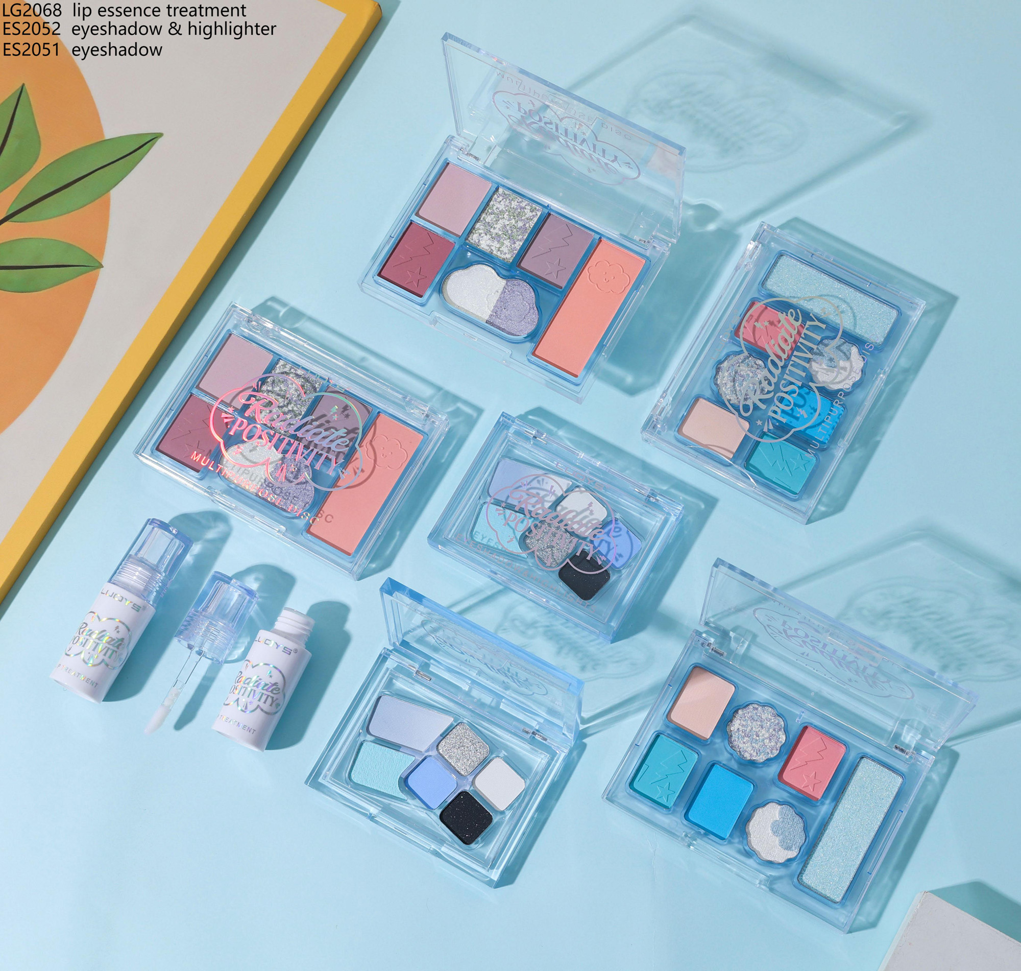LG2068 lip essence treatment ES2052 eyeshadow & highlighter ES2051 eyeshadow
