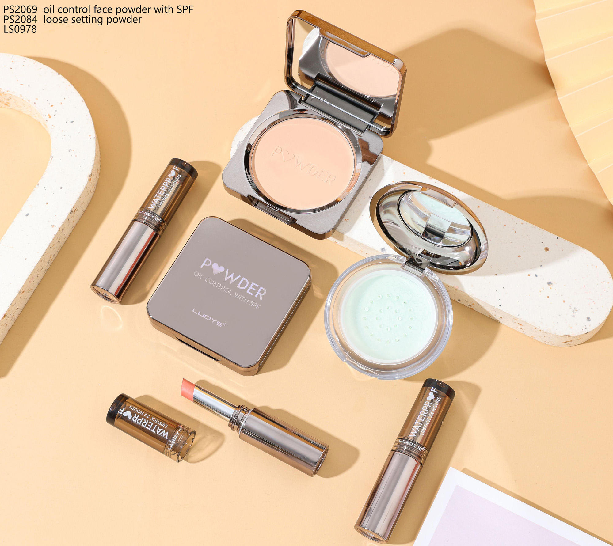 PS2069 oil control face powder with SPF PS2084 loose setting powder LS0978