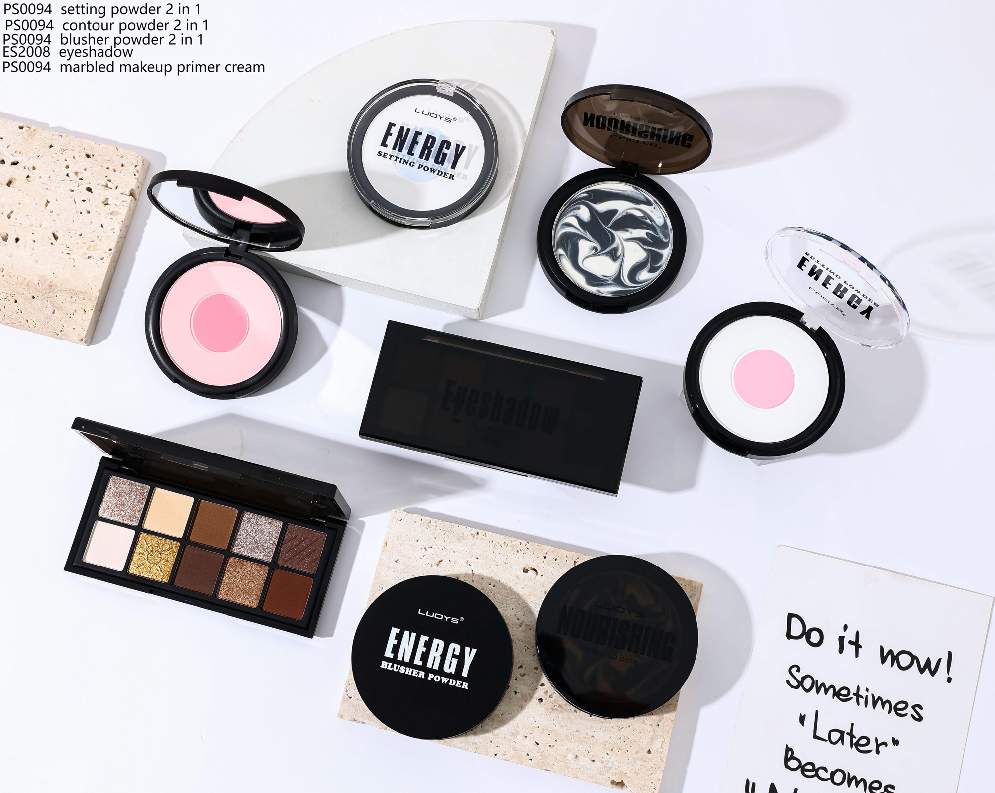 PS0094 setting powder 2 in 1 PS0094 contour powder 2 in 1 PS0094 blusher ,powder 2 in 1 ES2008 eyeshadow PS0094 marbled makeup primer cream