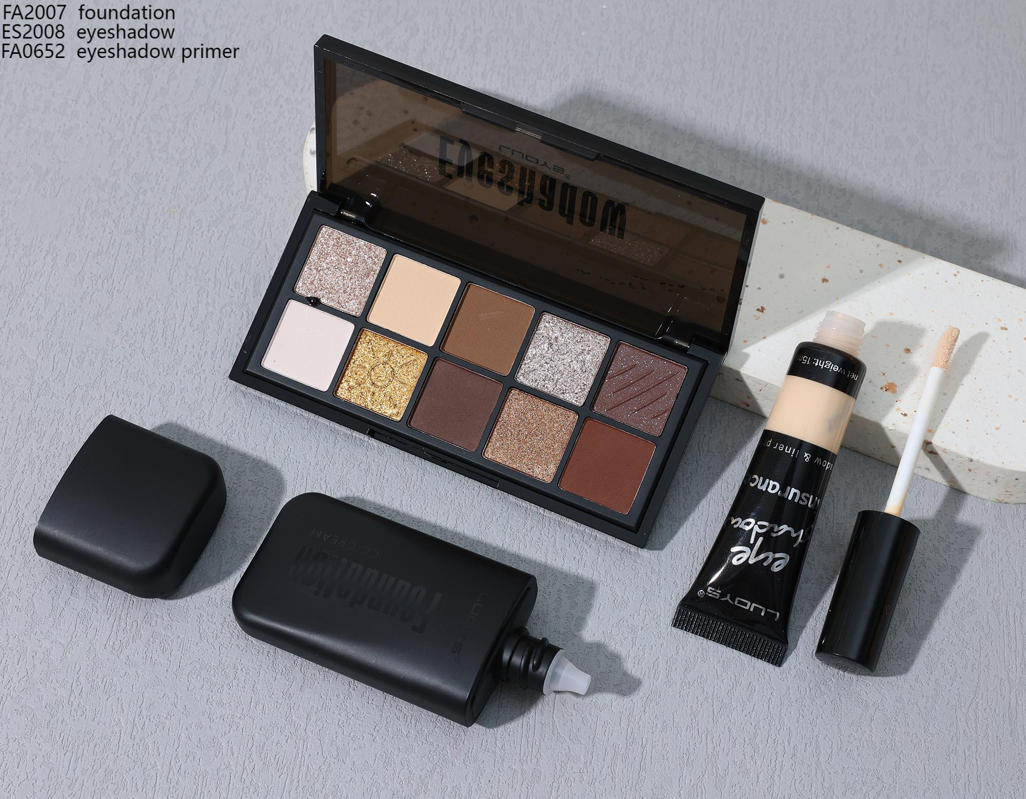 FA2007 foundation ES2008 eyeshadow FA0652 eyeshadow primer
