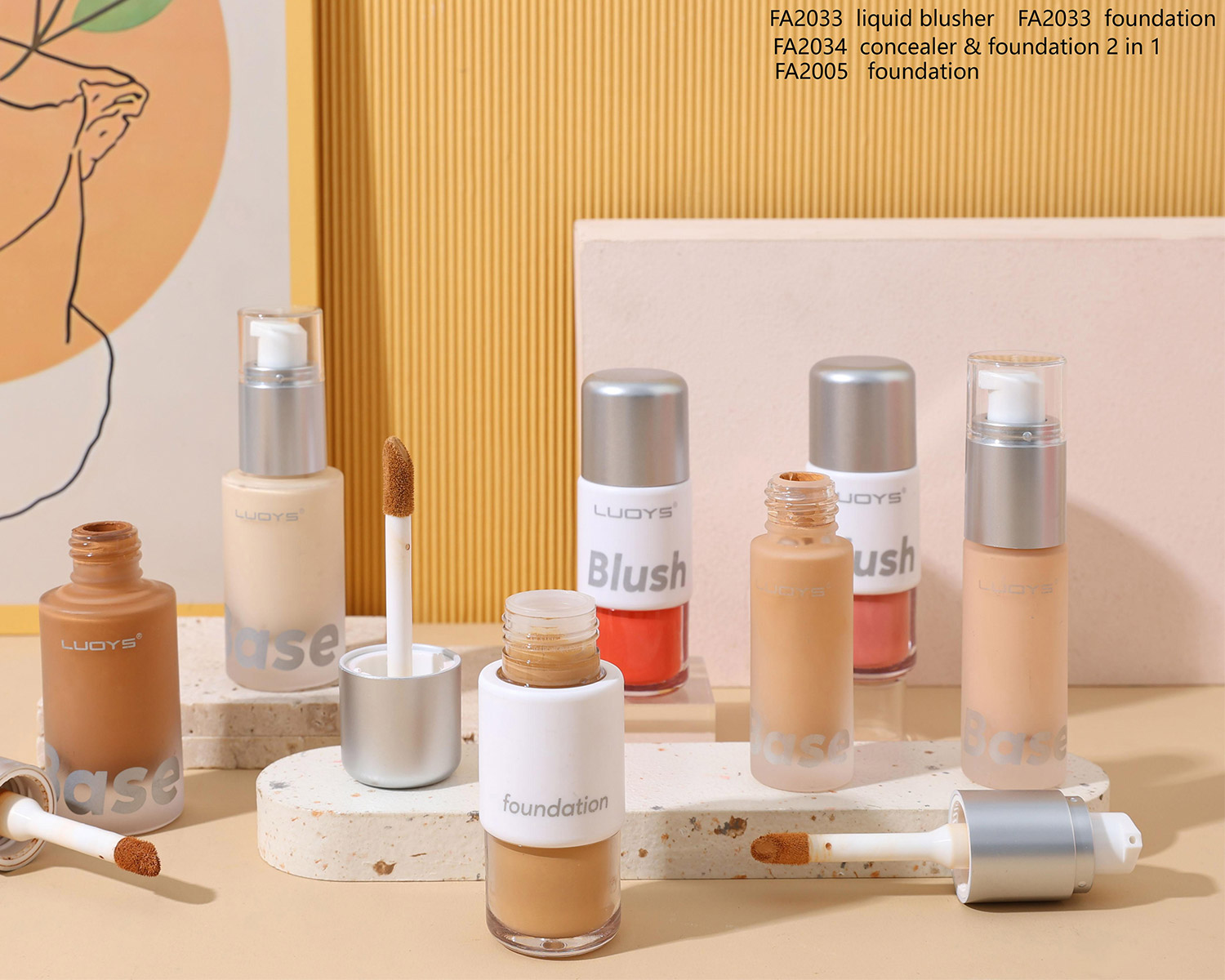 FA2033-liquid-blusher-FA2033-foundation-FA2034-concealer-&-foundation-2-in-1-FA2005-foundation