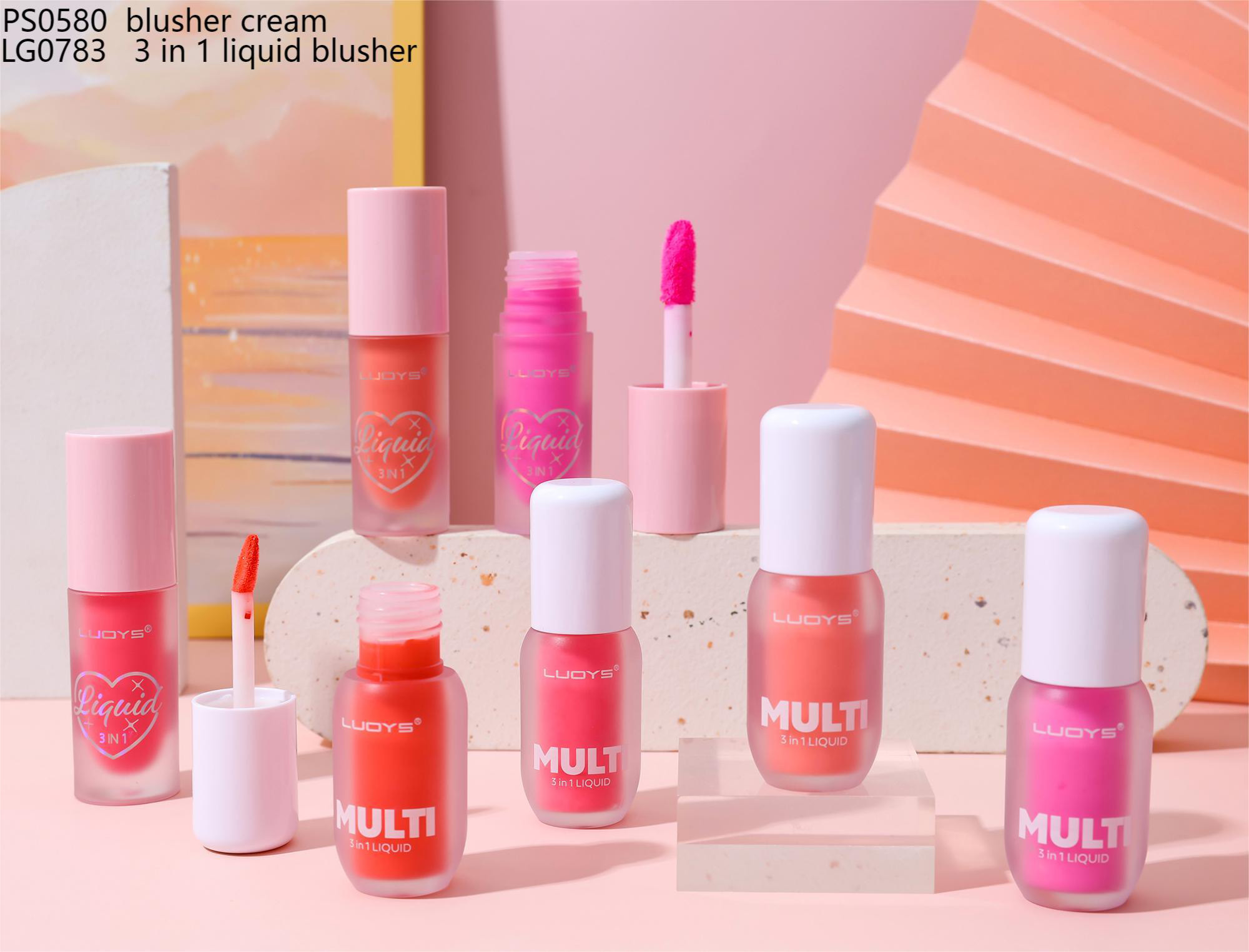 PS0580 blusher cream LG0783 3 in 1 liquid blusher