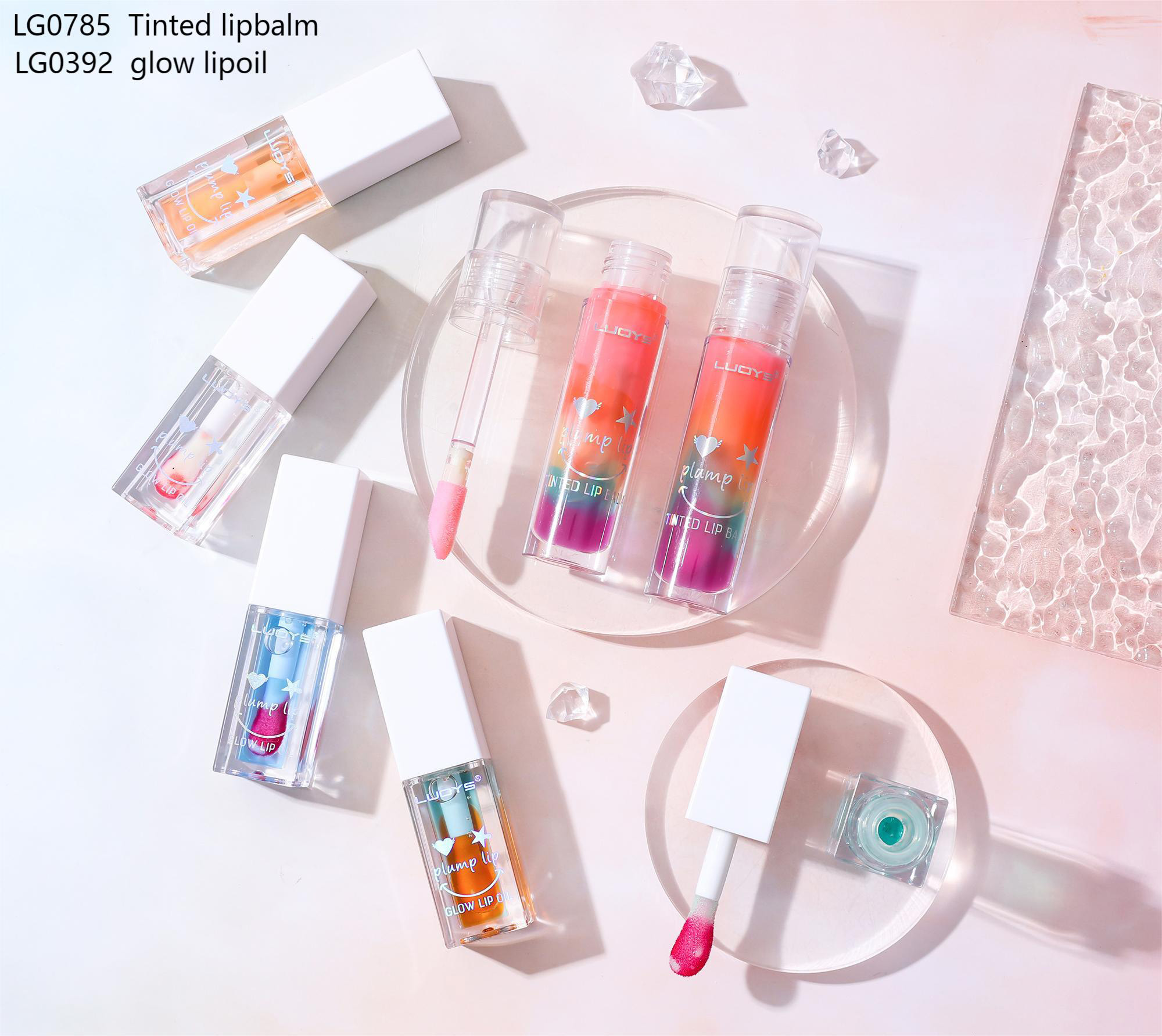 LG0785 Tinted lipbalm LG0392 glow lipoil