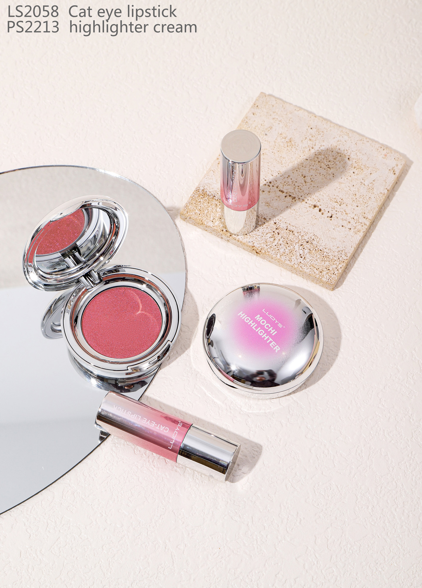 LS2058 Cat eye lipstick PS2213 highlighter cream
