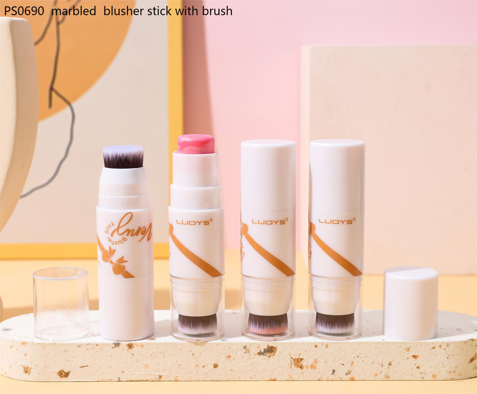 PS0690 marbled blusher stick with brush