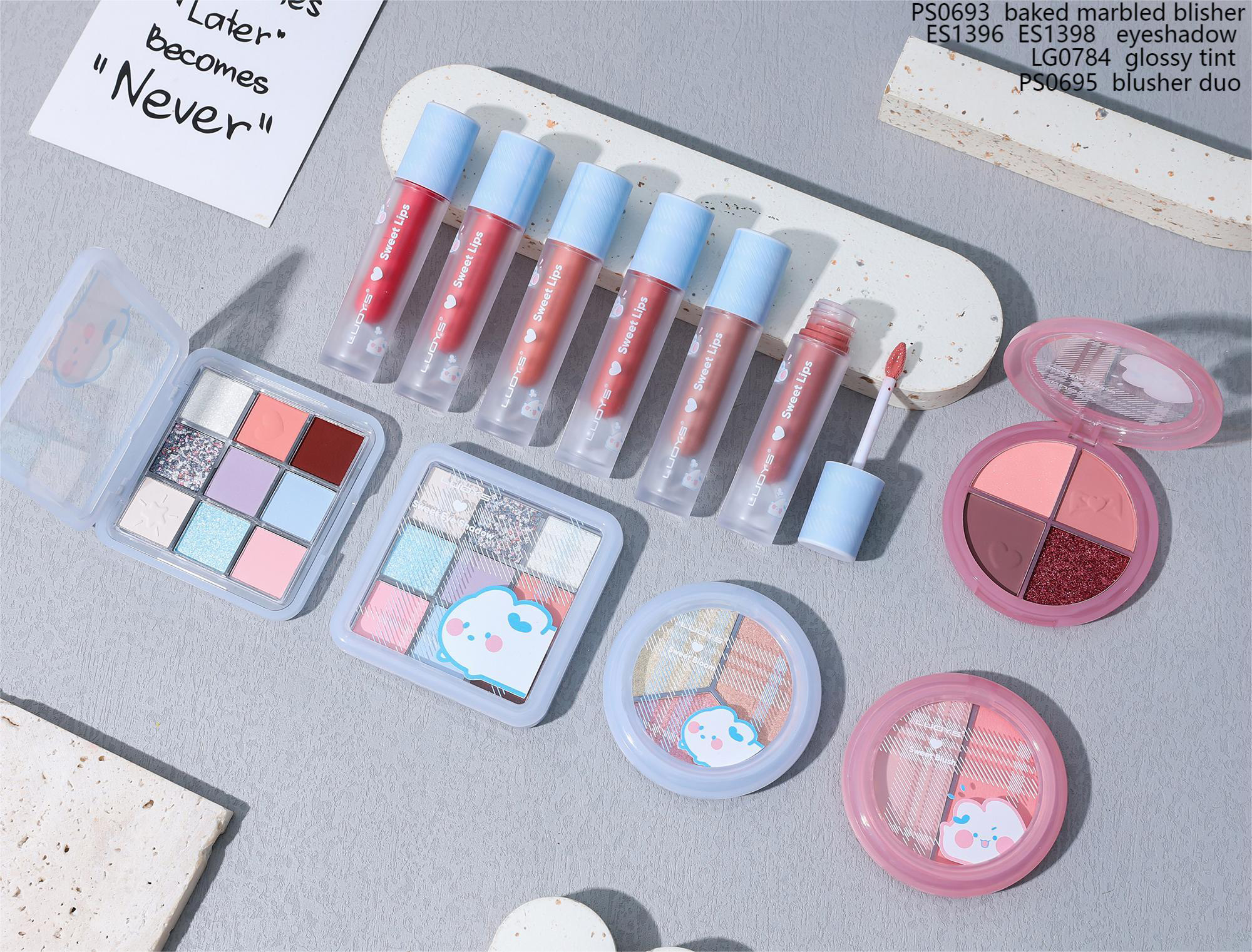 PS0693 baked marbled blusher ES1396 ES1398 eyeshadow LG0784 glossy tint PS0695 blusher duo