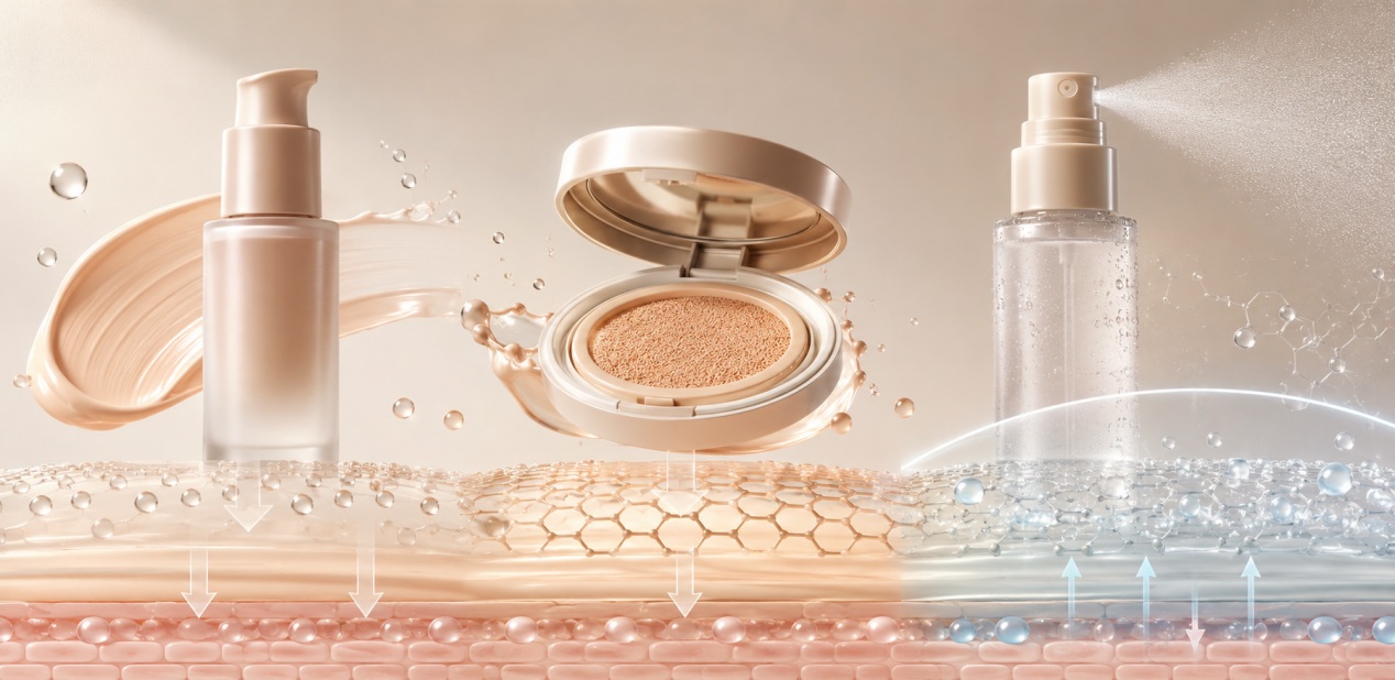 Dynamics of Primer, Cushion, and Setting Spray in Sweat-Resistant Face Makeup Systems