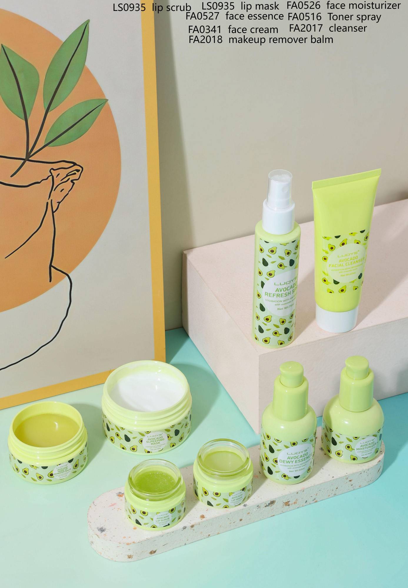 FA0526 face moisturizer packaging for skincare formulation and compatibility evaluation
